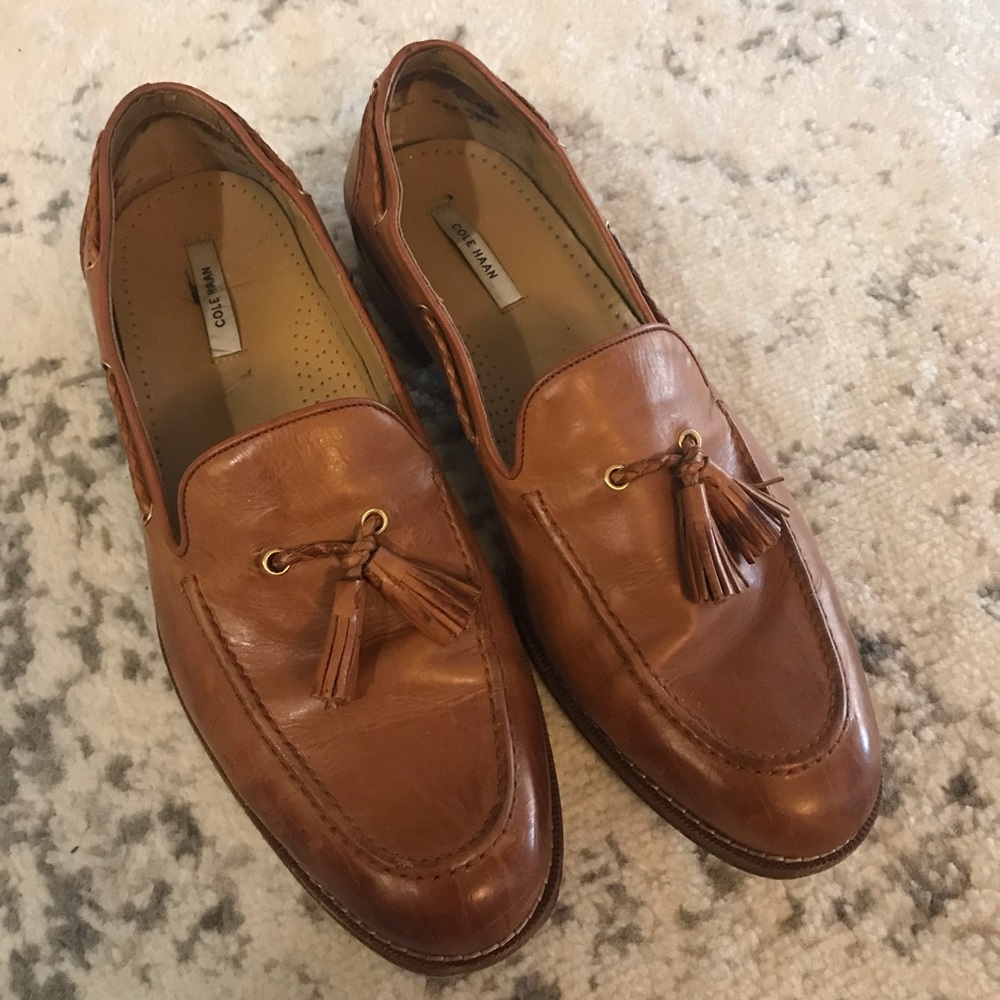 Cole Haan Tan Tassel Loafers